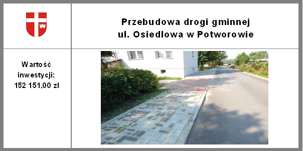 Przebudowa drogi gminnej ul. Osiedlowa w Potworowie